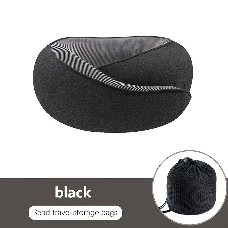 DARK GREY Snail Airplane Neck Pillow – Travel pillow with soft supportive design, ideal for sleep, cars, trains, the office, and home use. Includes a washable pillowcase and portable cervical support pad with storage bag.