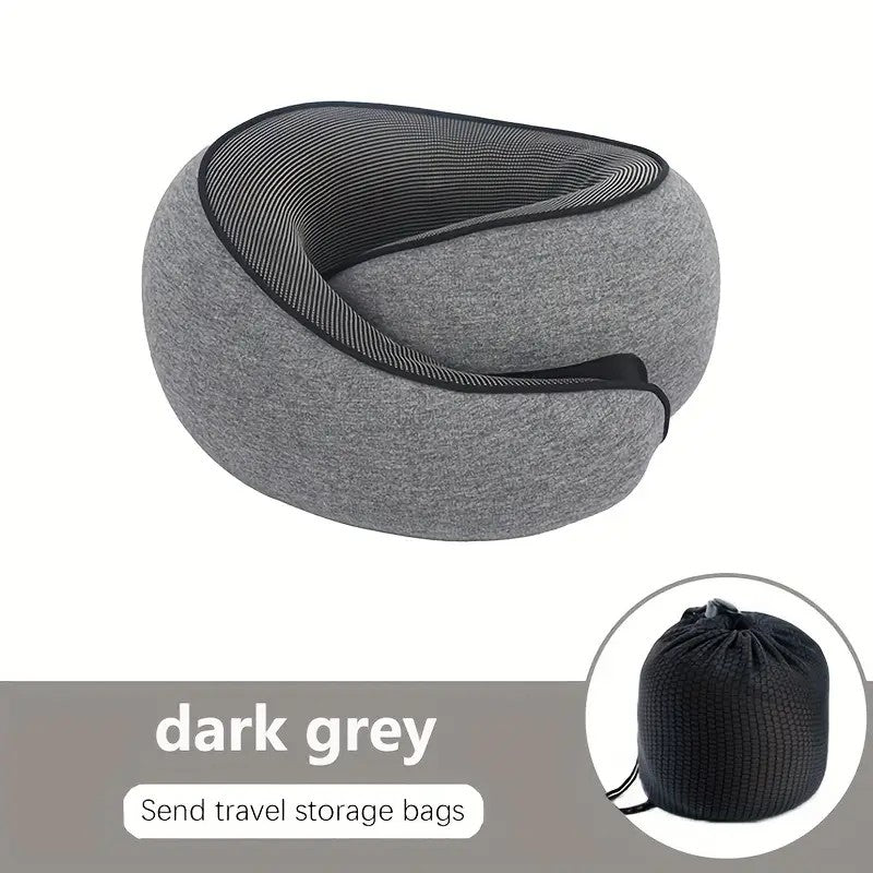 black Snail Airplane Neck Pillow – Travel pillow with soft supportive design, ideal for sleep, cars, trains, the office, and home use. Includes a washable pillowcase and portable cervical support pad with storage bag.