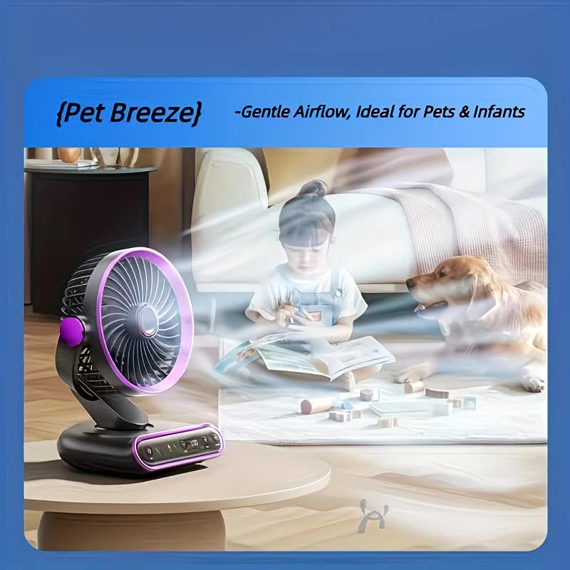 Cream rice，AI Smart Circulating Fan: 4 Modes + Silent Airflow, Your All-Scenario Cooling Companion