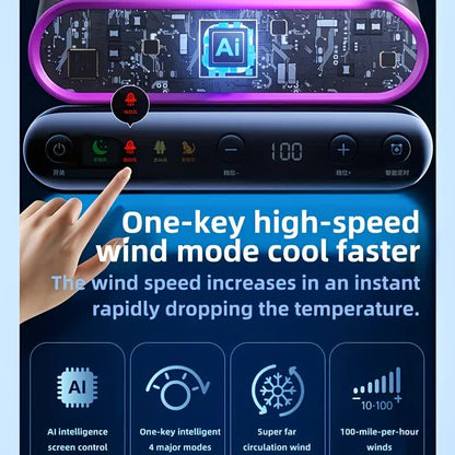 Cream rice，AI Smart Circulating Fan: 4 Modes + Silent Airflow, Your All-Scenario Cooling Companion
