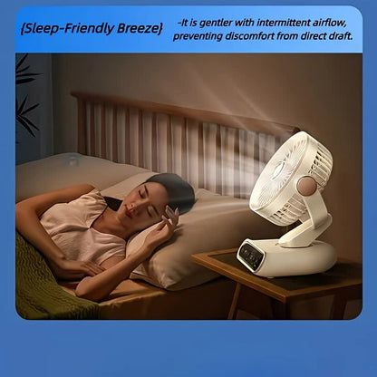 Cream rice，AI Smart Circulating Fan: 4 Modes + Silent Airflow, Your All-Scenario Cooling Companion