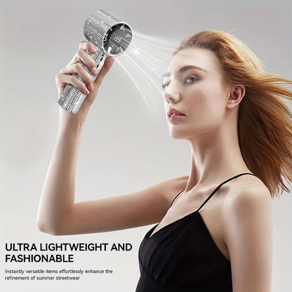 White Diamond /Diamond - style Handheld Mini Fan, Exquisite and Long - lasting Battery Life