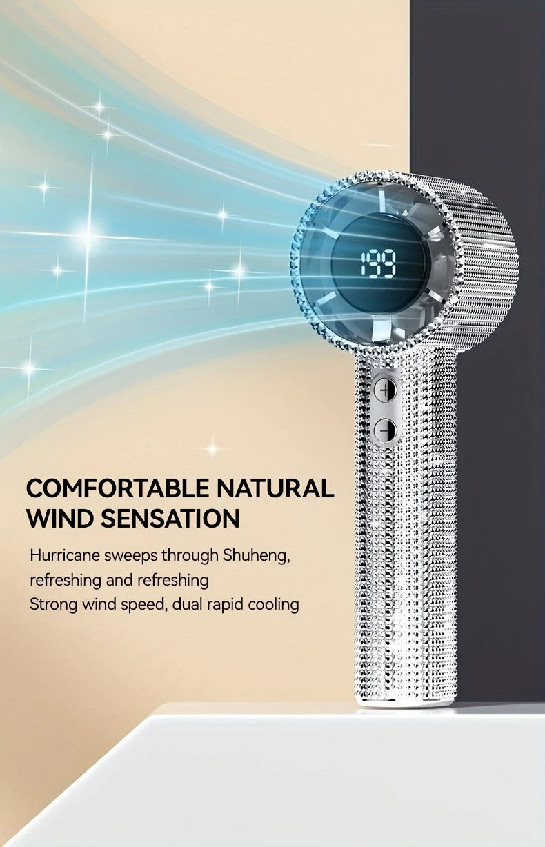White Diamond /Diamond - style Handheld Mini Fan, Exquisite and Long - lasting Battery Life