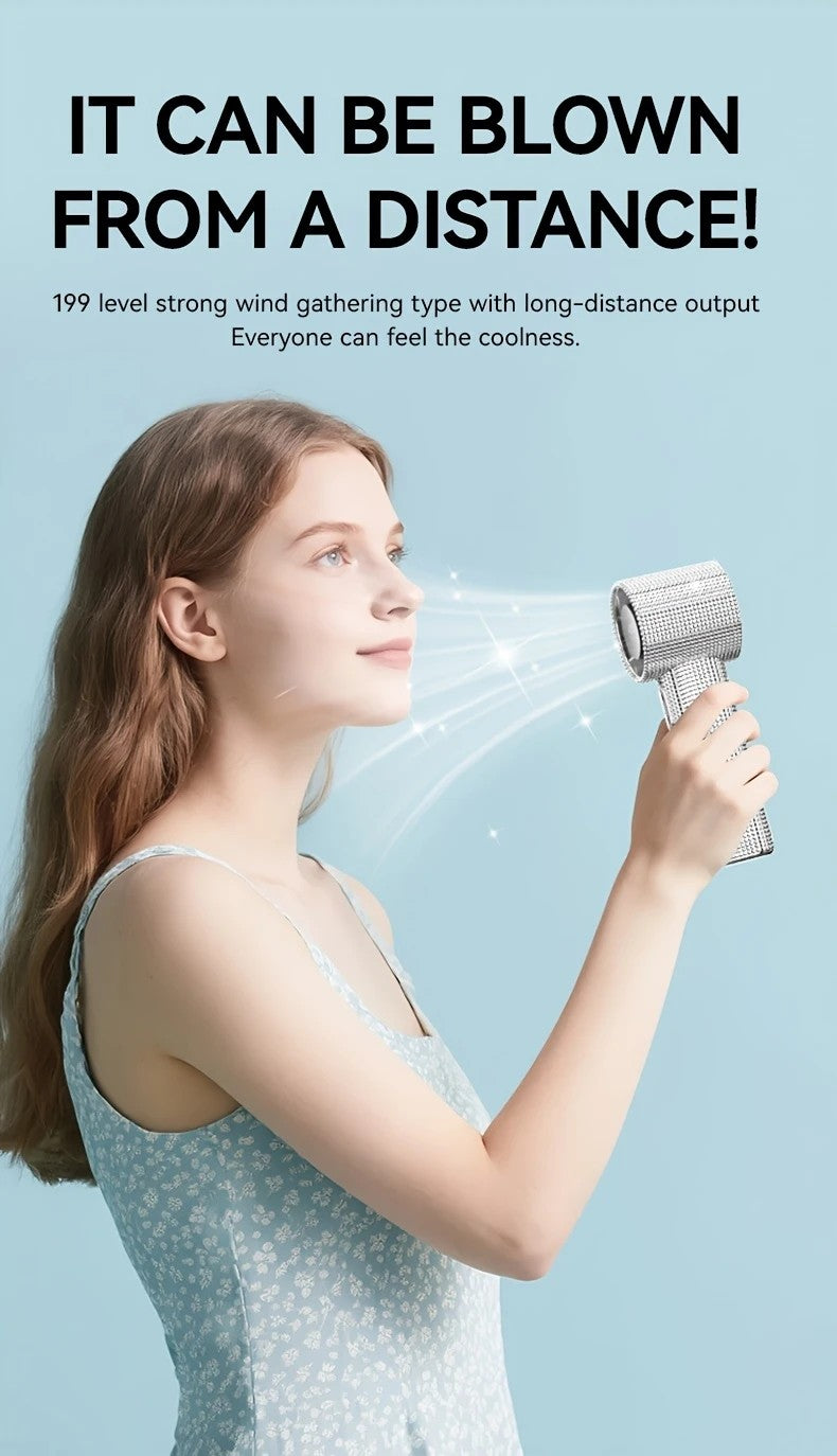 Colored diamond/Diamond - style Handheld Mini Fan, Exquisite and Long - lasting Battery Life