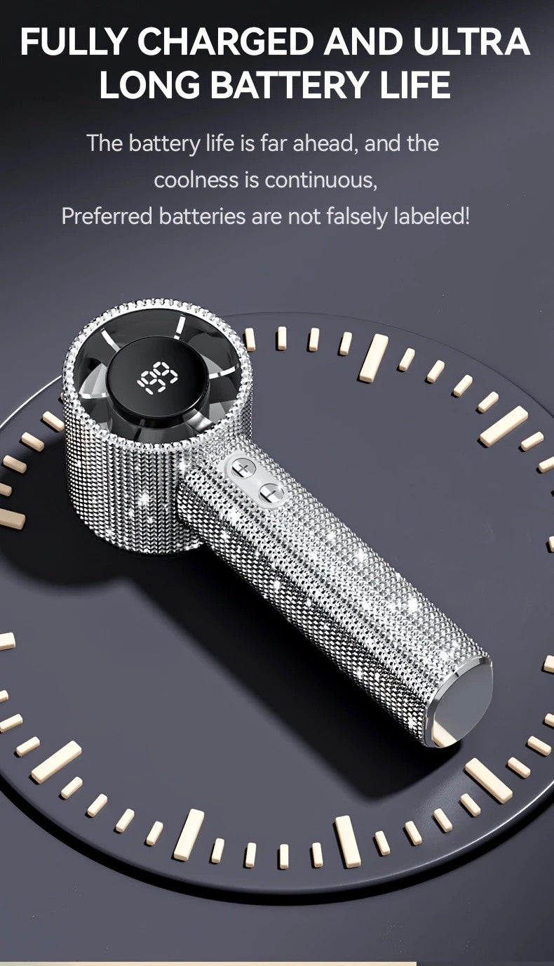 Colored diamond/Diamond - style Handheld Mini Fan, Exquisite and Long - lasting Battery Life