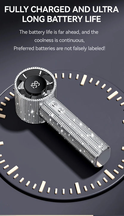 Colored diamond/Diamond - style Handheld Mini Fan, Exquisite and Long - lasting Battery Life