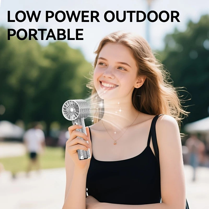 Colored diamond/Diamond - style Handheld Mini Fan, Exquisite and Long - lasting Battery Life