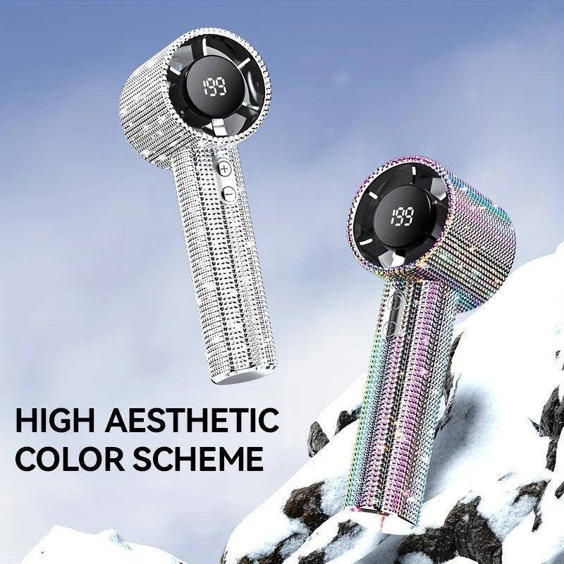 Colored diamond/Diamond - style Handheld Mini Fan, Exquisite and Long - lasting Battery Life