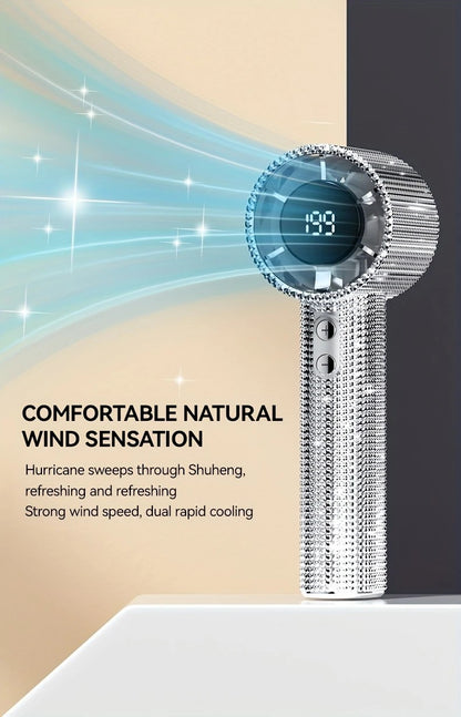 Colored diamond/Diamond - style Handheld Mini Fan, Exquisite and Long - lasting Battery Life