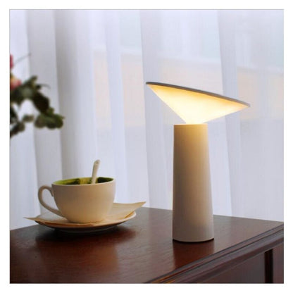 Modern Table Lamp, Cordless, Dimmable Touch Control Switch, 360 Adjustable, USB Rechargeable, Desk Lamp for Home and Office, White