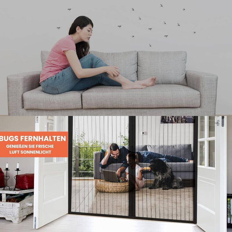 Mosquito Net Door Magnetic Anti Fly Curtain Anti Mosquito Door Curtain with Magnetic Closure Without Drilling for Balcony Door, 80cmx210cm