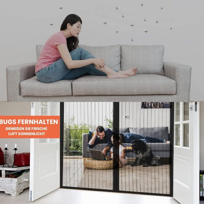 Mosquito Net Door Magnetic Anti Fly Curtain Anti Mosquito Door Curtain with Magnetic Closure Without Drilling for Balcony Door, 80cmx210cm