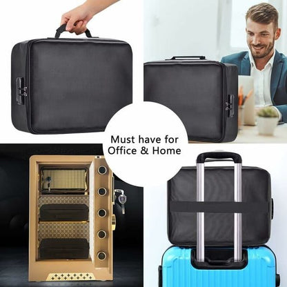 Fireproof Document Bag with Lock, Waterproof Safe Storage Pouch for Home, Office and Travel