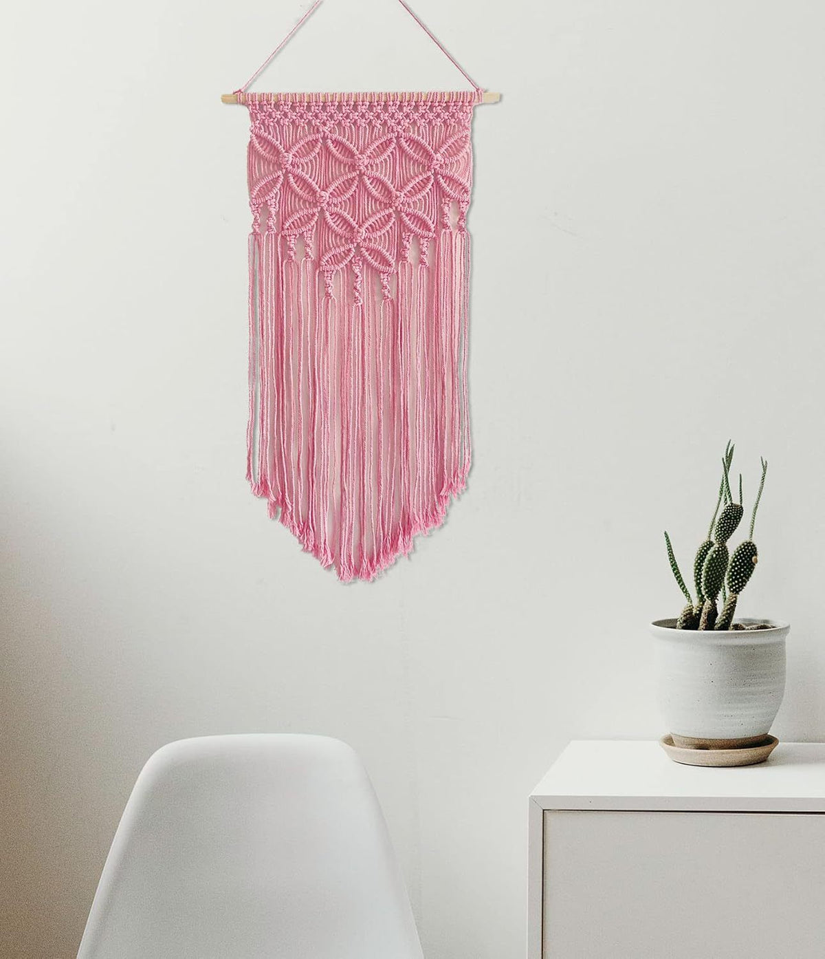 Coffee Large Macrame Wall Hanging, Boho Woven Tapestry Wall Art, 40 x 70 cm Bohemian Wall Decor for Living Room & Bedroom