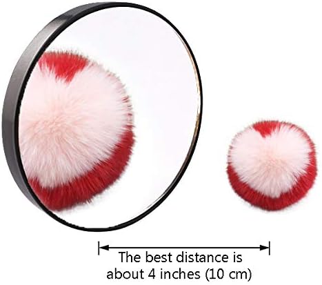 Petluno 10X Magnifying Makeup Mirror, Round Mirror 2 Suction Cups Facial Cosmetic Absorption Shaving Home Travel Essential(Diameter 3.46 inches)  3.5"L x 3.5"W