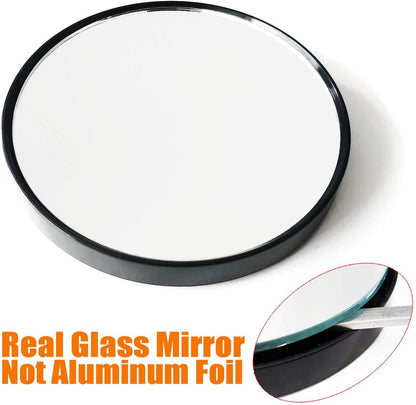Petluno 10X Magnifying Makeup Mirror, Round Mirror 2 Suction Cups Facial Cosmetic Absorption Shaving Home Travel Essential(Diameter 3.46 inches)  3.5"L x 3.5"W