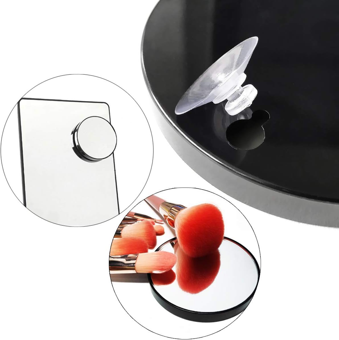Petluno 10X Magnifying Makeup Mirror, Round Mirror 2 Suction Cups Facial Cosmetic Absorption Shaving Home Travel Essential(Diameter 3.46 inches)  3.5"L x 3.5"W