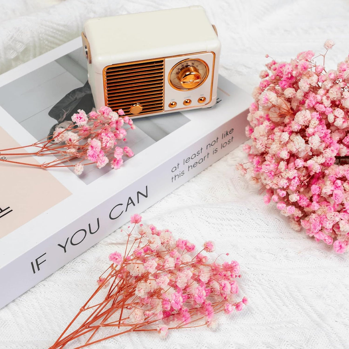 1500+ Mini Pink Dried Babys Breath Flowers, 50pcs Baby Breath Bouquet, 6'' Natural Gypsophila Bulk, Dried Flowers for Gifts, DIY Crafts, Wedding Decor, Card Making, Vase Filler, Wreath Floral