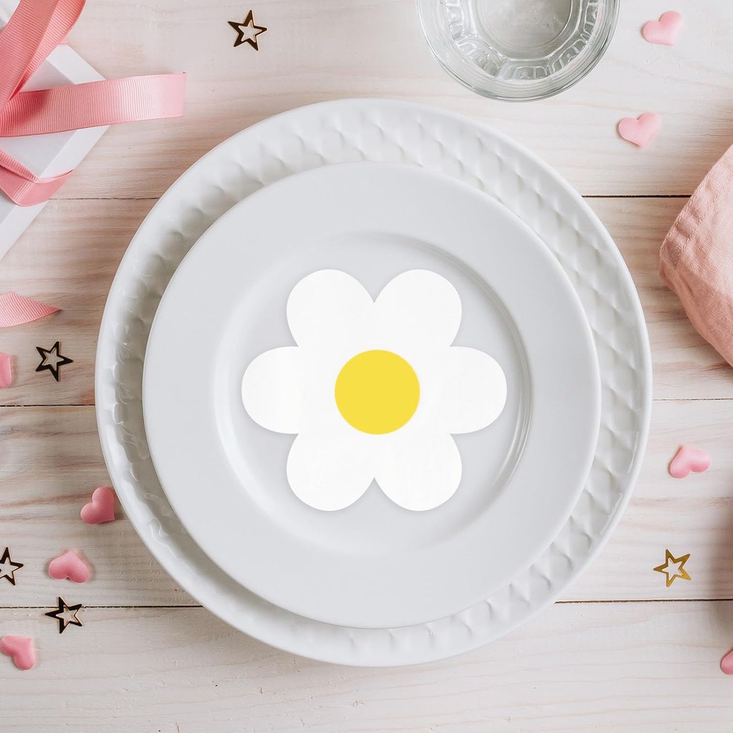 100 Pcs Groovy Boho Daisy Paper Napkins Hippie Flower Disposable Cocktail Lunch Dinner Napkins for Tableware Birthday Wedding Baby Shower Party Supplies Pink Orange Table Decorations