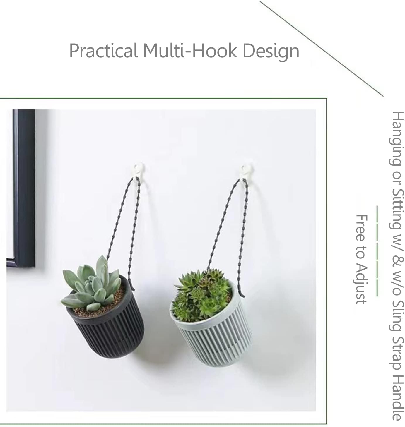 Ceramic Flower Pot - Indoor/Outdoor Use - Shatterproof - White - 1 Piece Wall-Mounted Planter