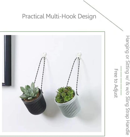 Ceramic Flower Pot - Indoor/Outdoor Use - Shatterproof - White - 1 Piece Wall-Mounted Planter
