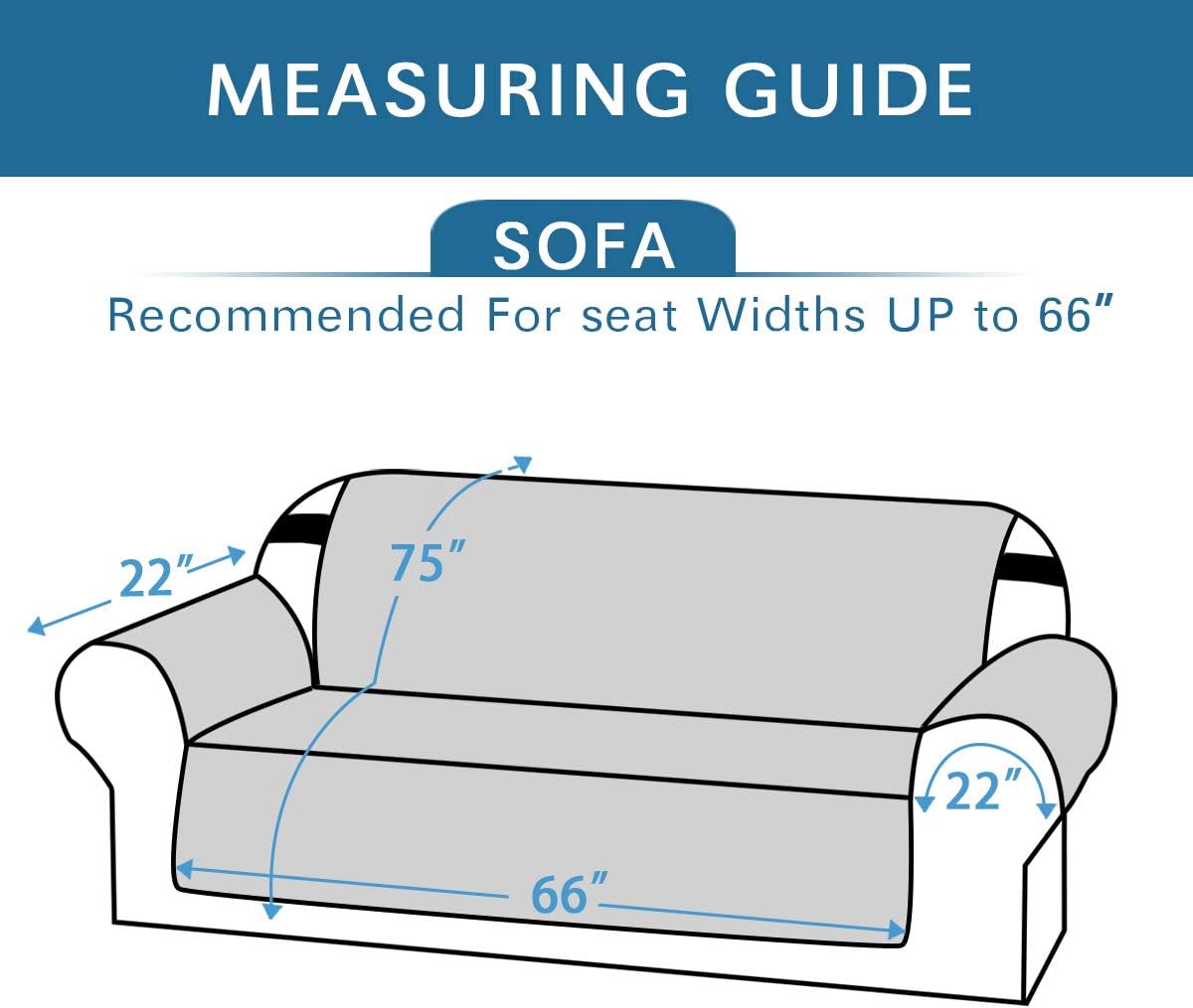 Reversible Sofa Cover for 3 Cushion Couch Water Resistant Couch Cover for Dogs Non Slip Furniture Protector Cover with Elastic Strap for Pet Cat (Seat Width: 66", Grey/Beige)