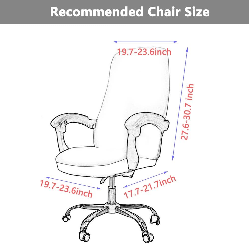 Office Chair Cover with Armrest Covers， Universal Stretch Desk Chair Cover, Computer Chair Slipcovers (Size: L) - Black