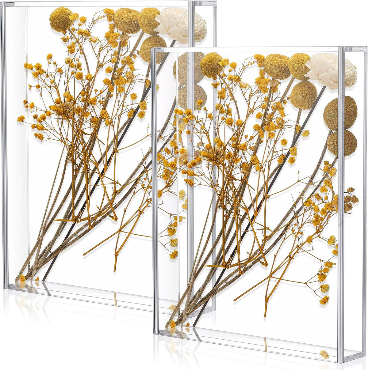 2 Pcs 8'' x 10'' Acrylic Shadow Boxes Display Cases, Shadow Box DIY Frame Clear Acrylic Display Cases Wedding Memory Dried Flower Container Picture Photo Frame for Valentine Day Wedding