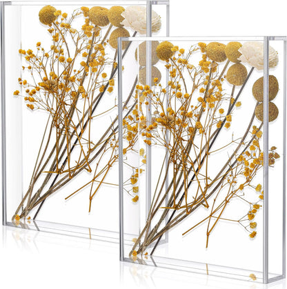 2 Pcs 8'' x 10'' Acrylic Shadow Boxes Display Cases, Shadow Box DIY Frame Clear Acrylic Display Cases Wedding Memory Dried Flower Container Picture Photo Frame for Valentine Day Wedding