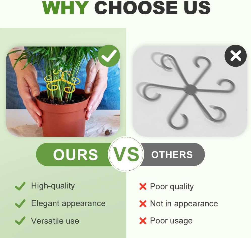 Plant Stem Support Set, 2025 New Reusable Plastic Climbing Plant Support Plant Trellis 3/6 Pcs, Upgrade Climbing Houseplant Support Stakes for Indoor Plants Stem Holder (3, Flower Goldern)
