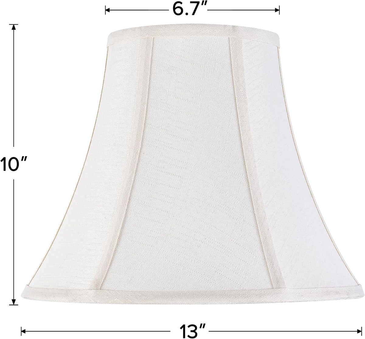 Creme White Bell Lamp Shades Set of 2 Medium Shade 6.7``Top x 13``Bottom x 10``High(Spider) Traditional Lampshade for Table & Bedside Lamp - Replacement Lampshades By