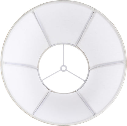 Creme White Bell Lamp Shades Set of 2 Medium Shade 6.7``Top x 13``Bottom x 10``High(Spider) Traditional Lampshade for Table & Bedside Lamp - Replacement Lampshades By
