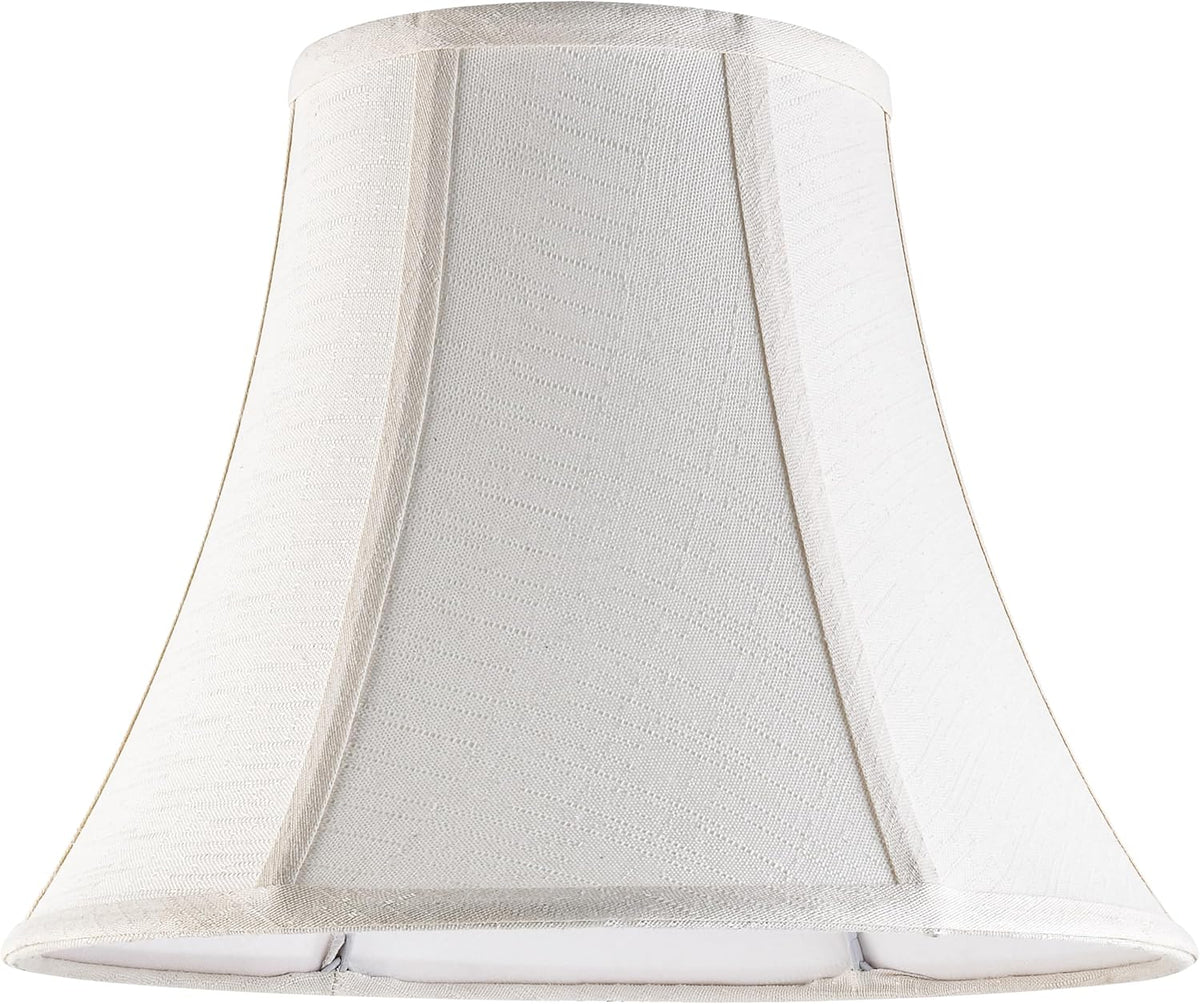 Creme White Bell Lamp Shades Set of 2 Medium Shade 6.7``Top x 13``Bottom x 10``High(Spider) Traditional Lampshade for Table & Bedside Lamp - Replacement Lampshades By