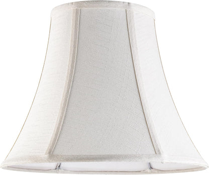 Creme White Bell Lamp Shades Set of 2 Medium Shade 6.7``Top x 13``Bottom x 10``High(Spider) Traditional Lampshade for Table & Bedside Lamp - Replacement Lampshades By