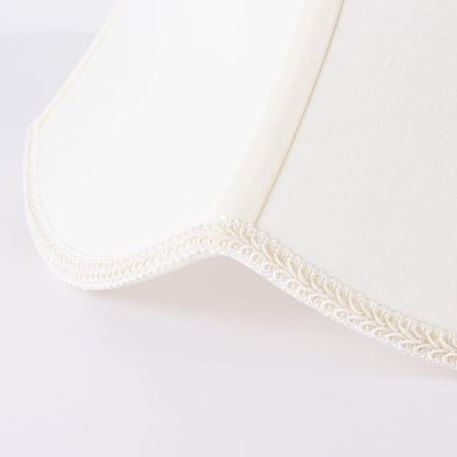 2 Pcs Scalloped Lamp Shades Cream Scallop Lamp Shade 6.7``Top x 13``Bottom x 10``High(Spider) Morden Bell Lampshade for Table & Bedside Lamp - Faux Silk Fabric