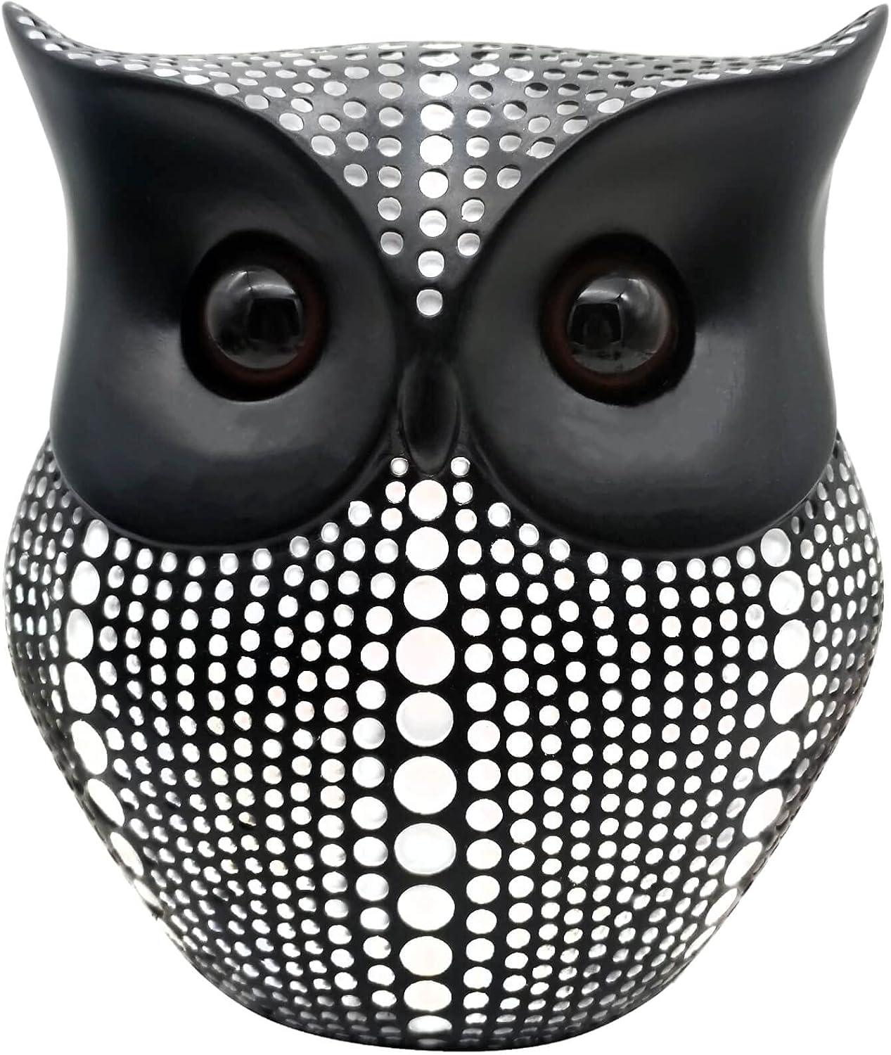 Resin Owl Statue Home Decor - Black Owl Sculpture, Bird Statue, Small Accents for Bedroom, Office, Garden, Bookshelf, TV Stand Figurines(Black)