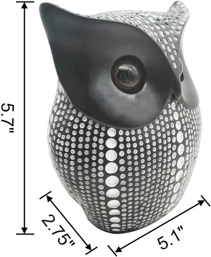 Resin Owl Statue Home Decor - Black Owl Sculpture, Bird Statue, Small Accents for Bedroom, Office, Garden, Bookshelf, TV Stand Figurines(Black)
