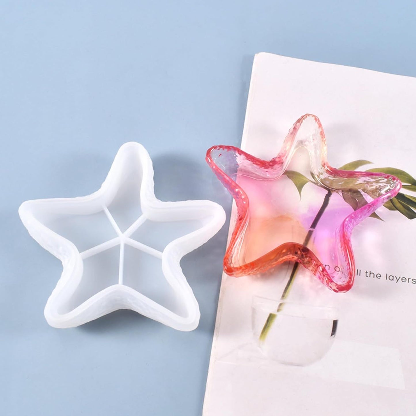 Starfish Tray Silicone Mold, Candle Holder Jewelry Plate Silicone Mold for Epoxy Resin, Trinkets Container Storage Dish Mould for Resin Concrete Cement Art Craft DIY Home Decor