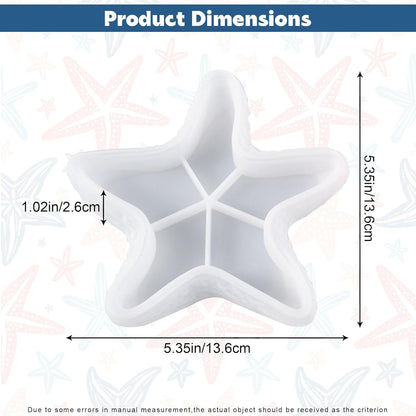 Starfish Tray Silicone Mold, Candle Holder Jewelry Plate Silicone Mold for Epoxy Resin, Trinkets Container Storage Dish Mould for Resin Concrete Cement Art Craft DIY Home Decor
