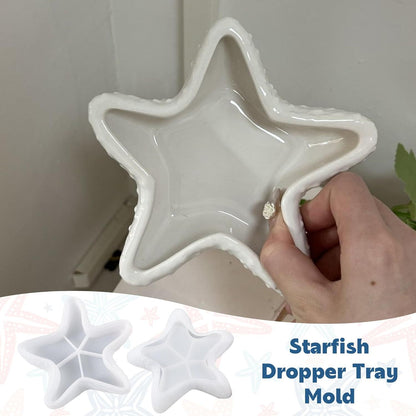Starfish Tray Silicone Mold, Candle Holder Jewelry Plate Silicone Mold for Epoxy Resin, Trinkets Container Storage Dish Mould for Resin Concrete Cement Art Craft DIY Home Decor