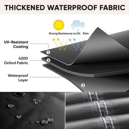 Patio Furniture Covers, Outdoor Furniture Covers Waterproof, Heavy Duty Oxford Patio Table Cover for Outdoor Table, Chair, Sofa, Desk (Black, 108"L x 82"W x 28"H)
