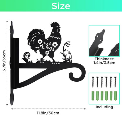 Plant Hanger Outdoor & Indoor, Chicken Decor Hanging Basket Hooks, Wall Hangers for Plant, Flower Basket, Bird Feeder, Lantern, Wind Chimes, Coop Accessories-Patio, Garden, Home