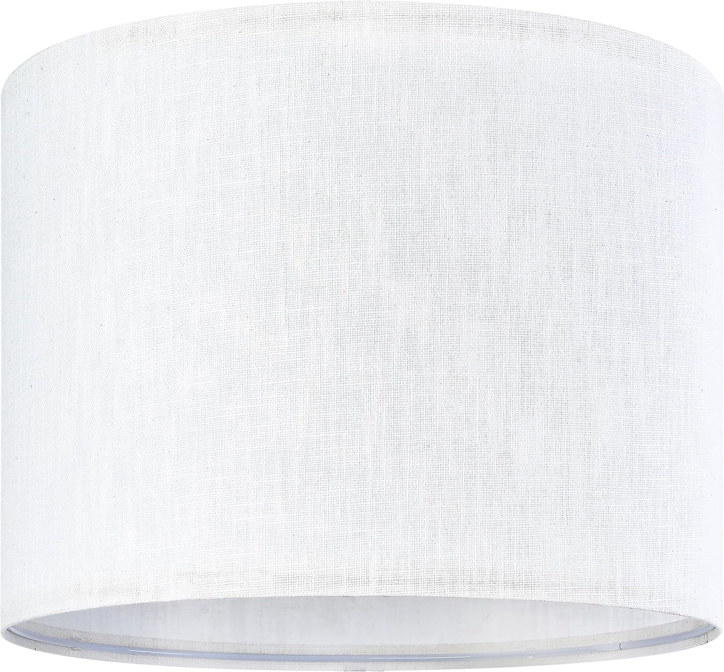 Set of 2 Pure White Linen Drum Lamp Shade 13" Top x Bottom 10" High (Spider) Contemporary Shades for Table Lamps & Bedside Replacement Lampshade - Petluno Assembly is Required White-Texture 13*13*10