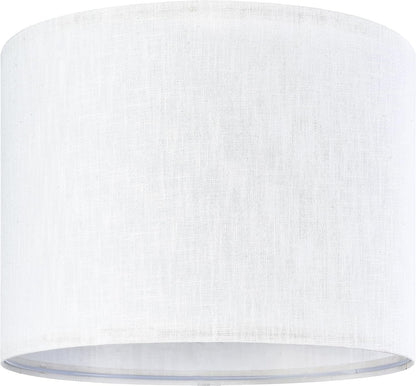 Set of 2 Pure White Linen Drum Lamp Shade 13" Top x Bottom 10" High (Spider) Contemporary Shades for Table Lamps & Bedside Replacement Lampshade - Petluno Assembly is Required White-Texture 13*13*10