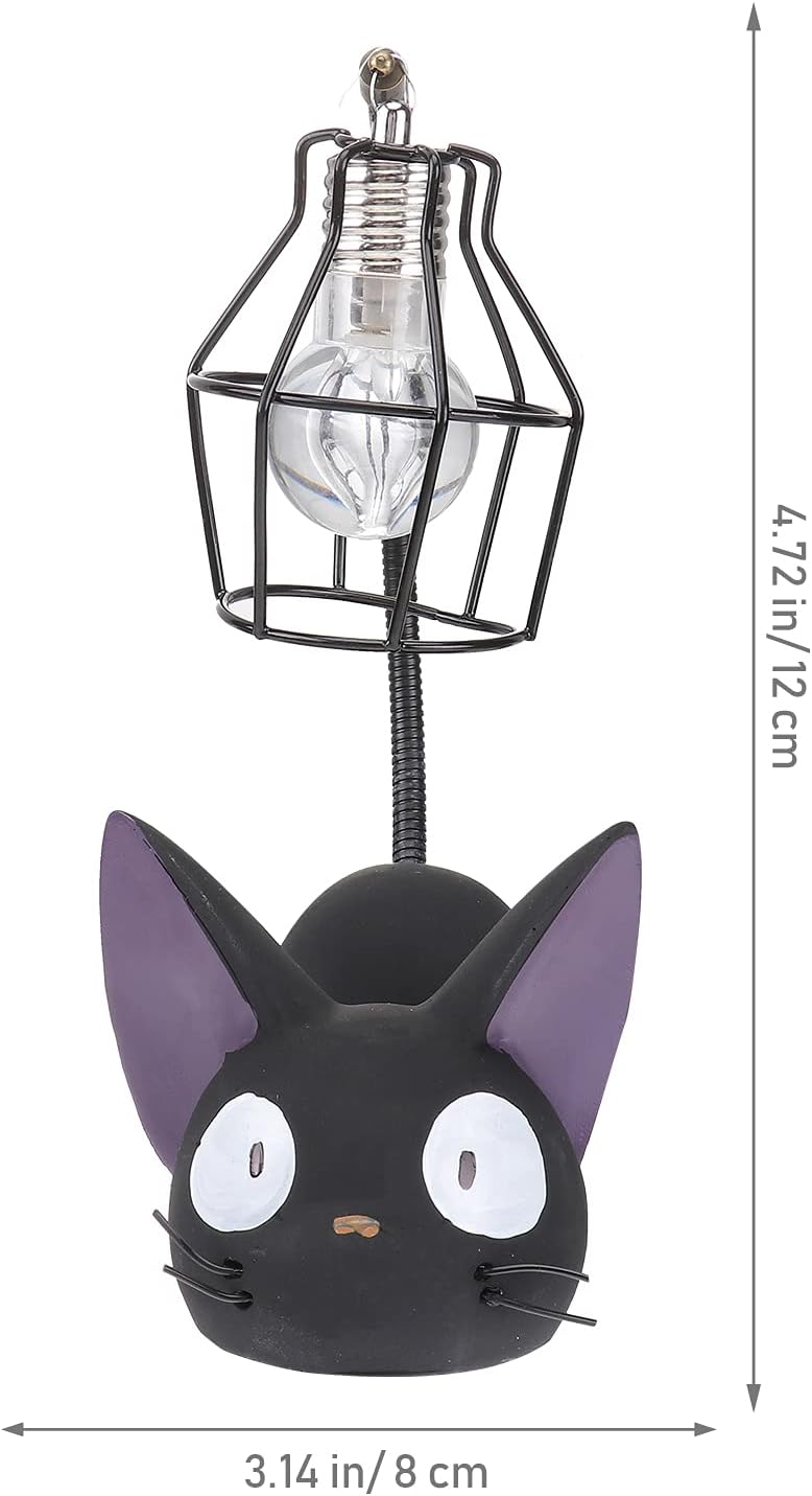 Resin Cat Design lamp Creative Night Light Table Bedside Lamps for Reading (Iron Wire Lampshade,3.1 x 4.7 x 6.7Inch)
