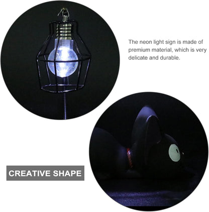 Resin Cat Design lamp Creative Night Light Table Bedside Lamps for Reading (Iron Wire Lampshade,3.1 x 4.7 x 6.7Inch)