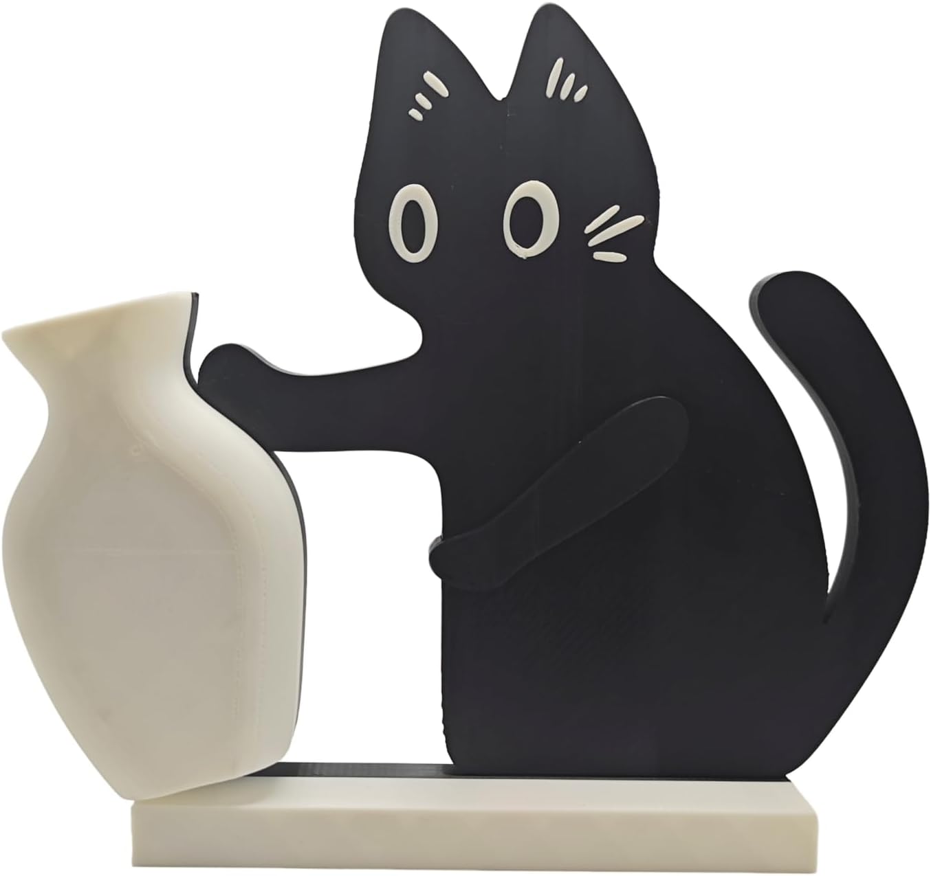 Cat Push Flower Vase for Home Decor Cute Vases for Table Room Decor Unique Lollipop Vases for Women Cat Lover Birthday Gifts (Big)