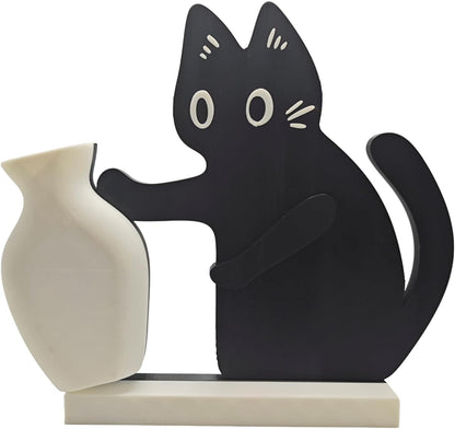 Cat Push Flower Vase for Home Decor Cute Vases for Table Room Decor Unique Lollipop Vases for Women Cat Lover Birthday Gifts (Big)