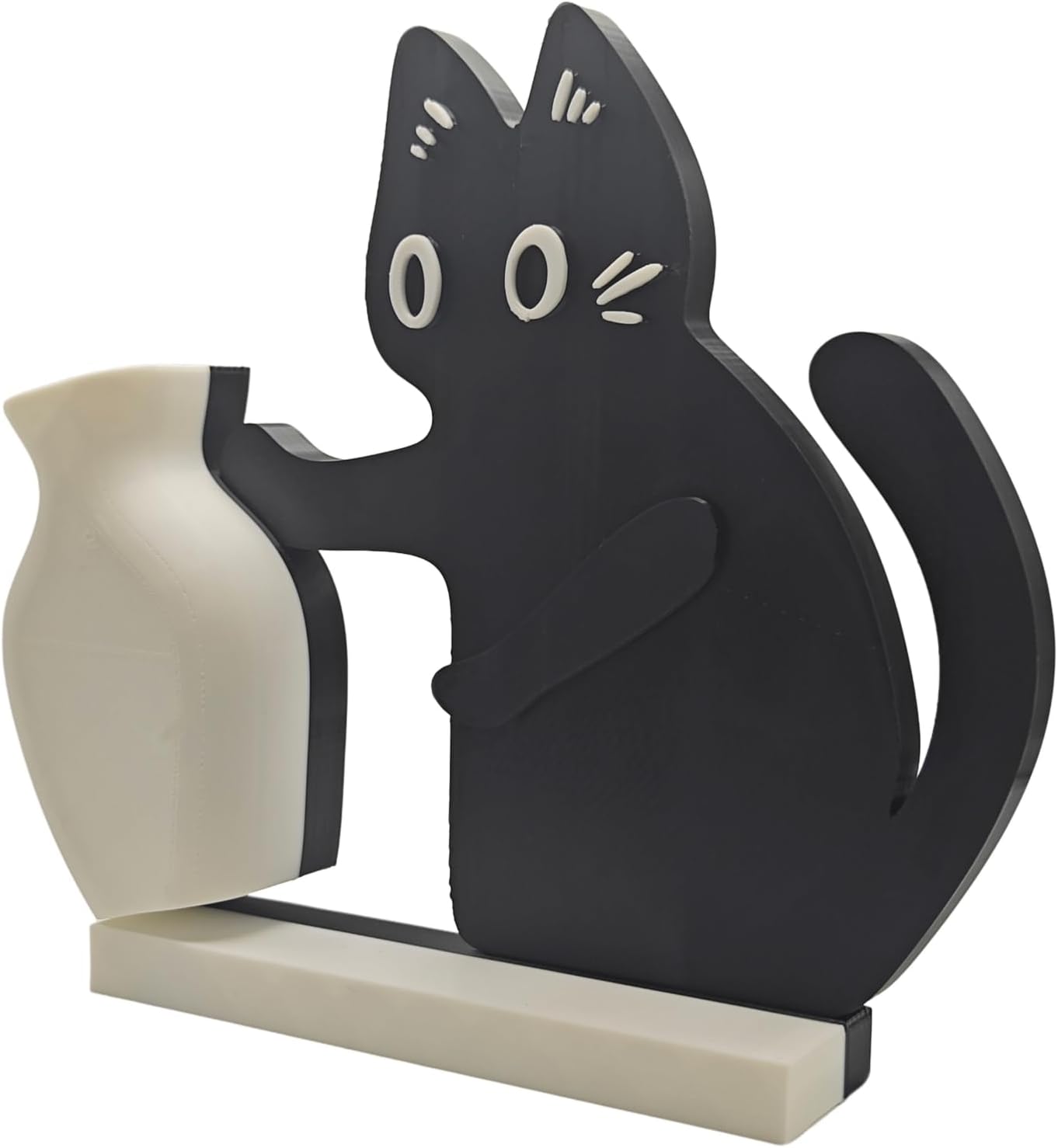 Cat Push Flower Vase for Home Decor Cute Vases for Table Room Decor Unique Lollipop Vases for Women Cat Lover Birthday Gifts (Big)