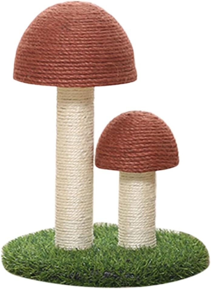 Mushroom Cat Scratching Post with Natural Sisal, Simulation Lawn Cat Climbing Shelf, Multifunctional Cat Toys Scratching Board for Play and Rest, Cat Furniture Protector